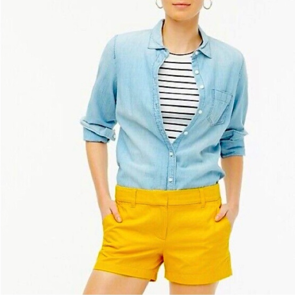 J. Crew Factory Mustard Yellow Chino Shorts